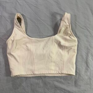 Tiger Friday CXL Ivory Duchess Crop Top Athletic Athleisure Corset Dance Gym